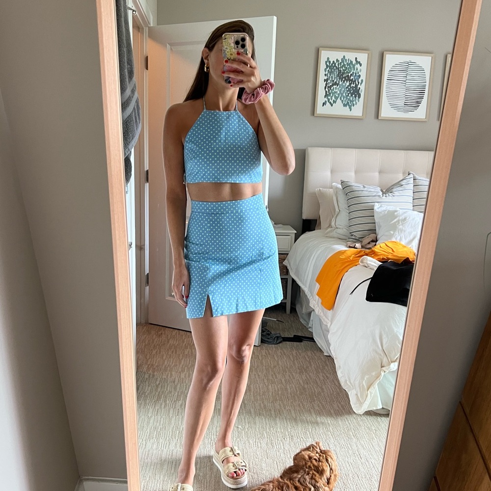 Zara Blue/Green Polka Dot Matching Set!
